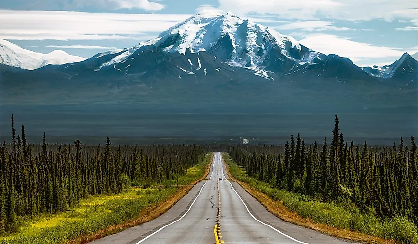 Road leading to Mount Drum, Alaska.