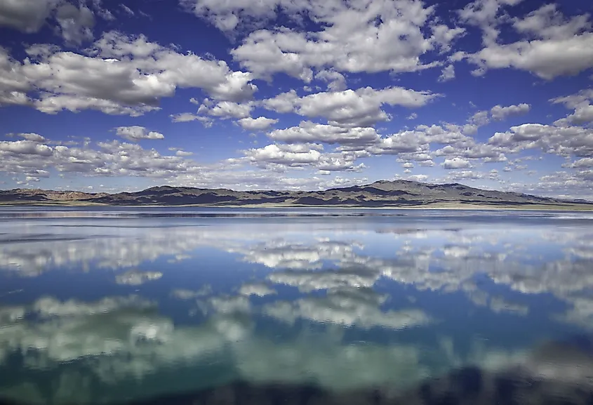 Walker Lake in Nevada set beneath the dry slopes of the Wassuk Range.