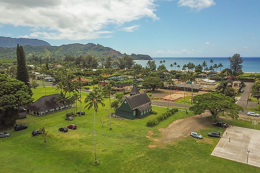 The scenic town of Hanalei, Kauai.