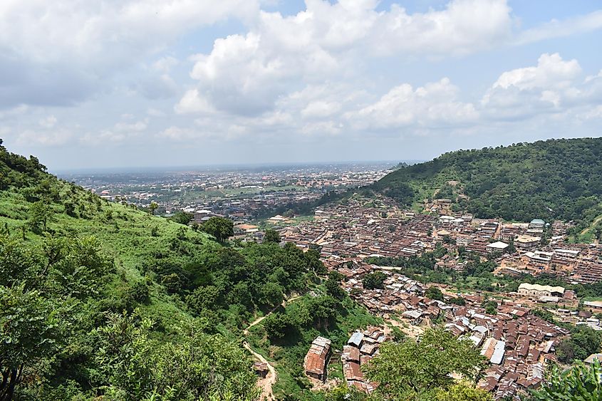 A growing urban city, Enugu Nigeria, picture taken from the hill top.