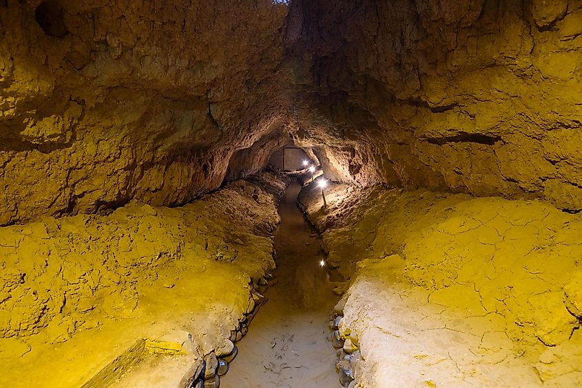 The ancient irrigation system of Qanat.