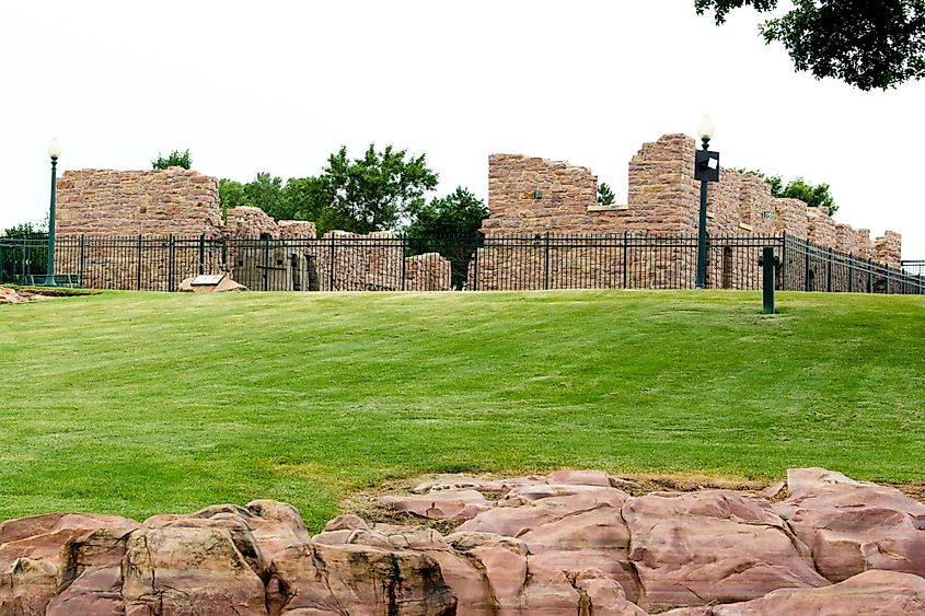 Ruins of the former Queen Bee Mill at Falls Park on the banks of the Big Sioux River