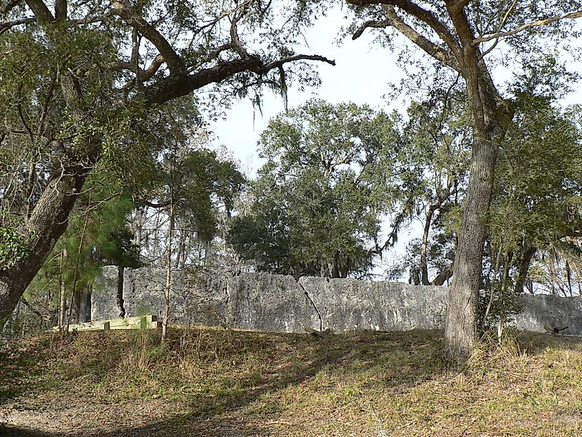Walls of Fort Dorchester along the Ashley River, South Carolina