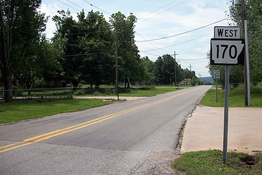 View of a highway in Farmington, Arkansas.