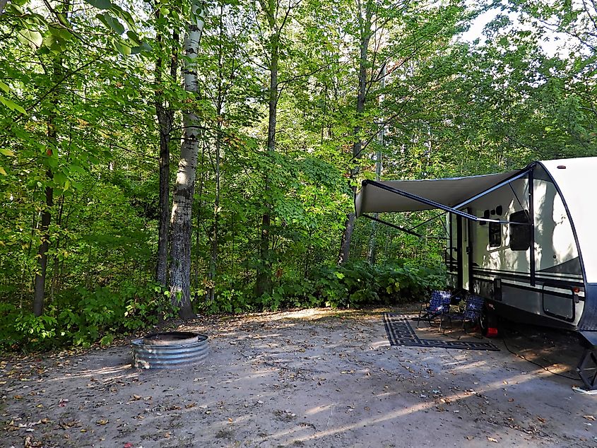 A camping ground at the Porcupine Mountains State Park, Michigan