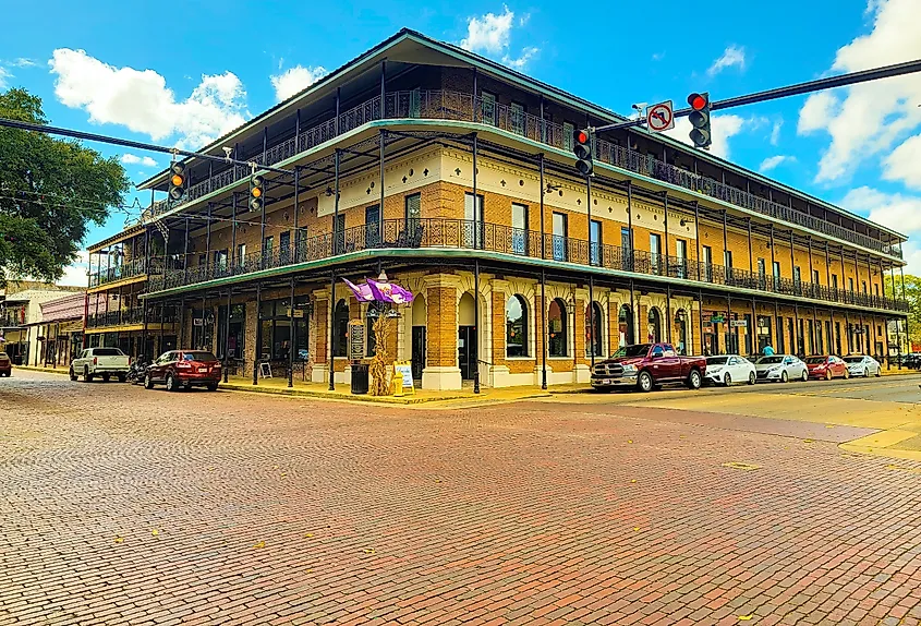 A rustic building in the downtown area of Natchitoches, Louisiana.