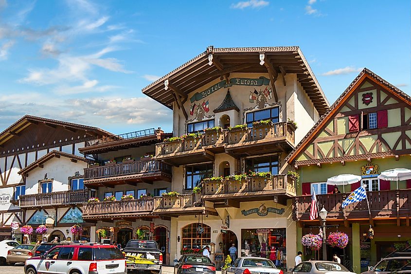 One of the picturesque Bavarian-themed buildings in the town of Leavenworth, Washington.