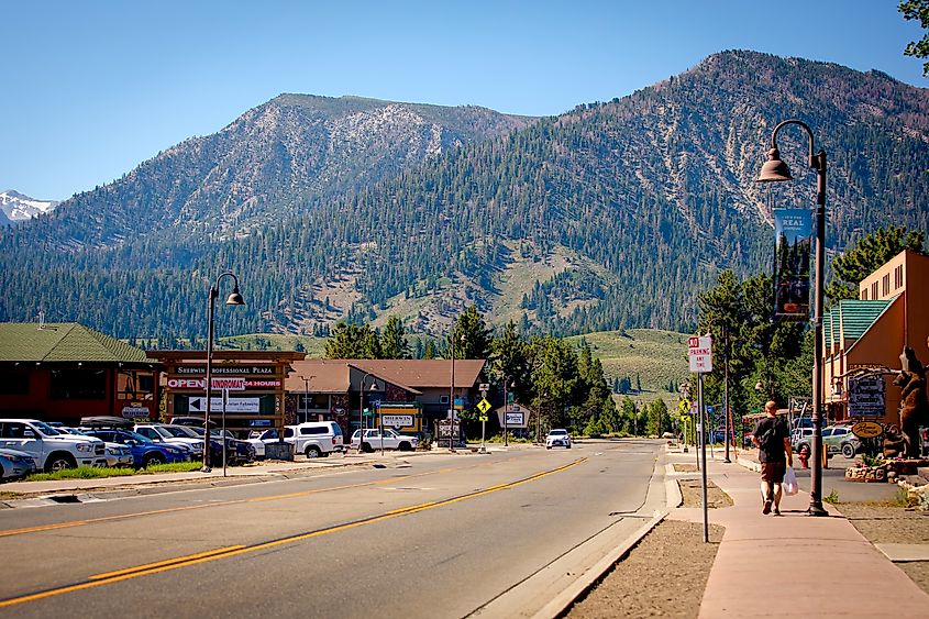 Downtown Mammoth Lakes, California.