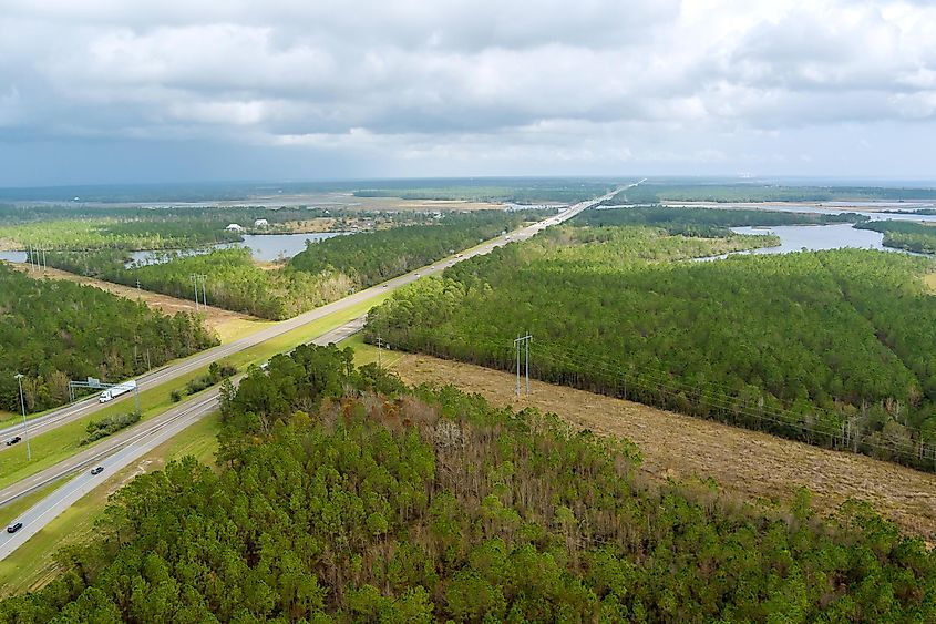  I-10 Interstate expressway in Diamondhead Mississippi