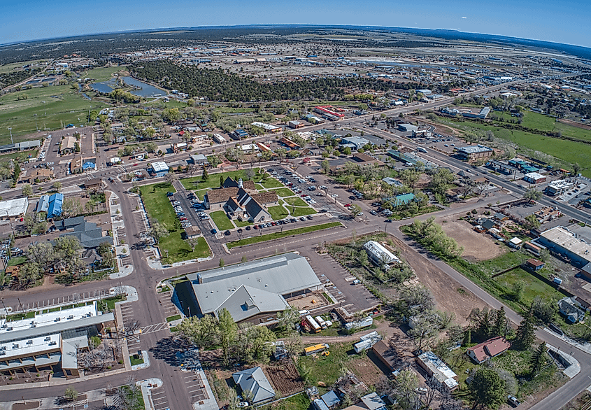 Aerial view of Show Low, Arizona in spring.
