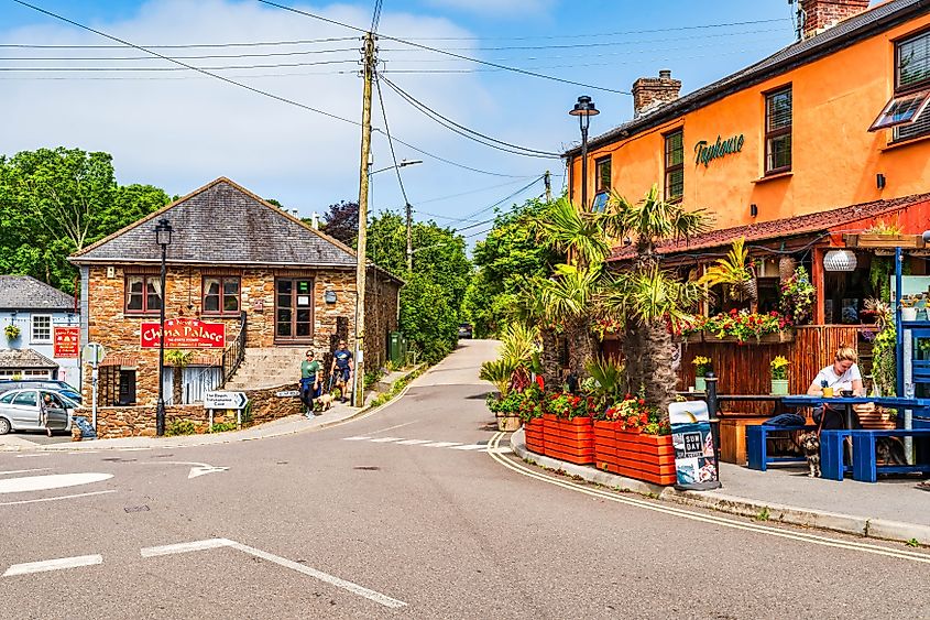 Street view in St Agnes, England, the United Kingdom