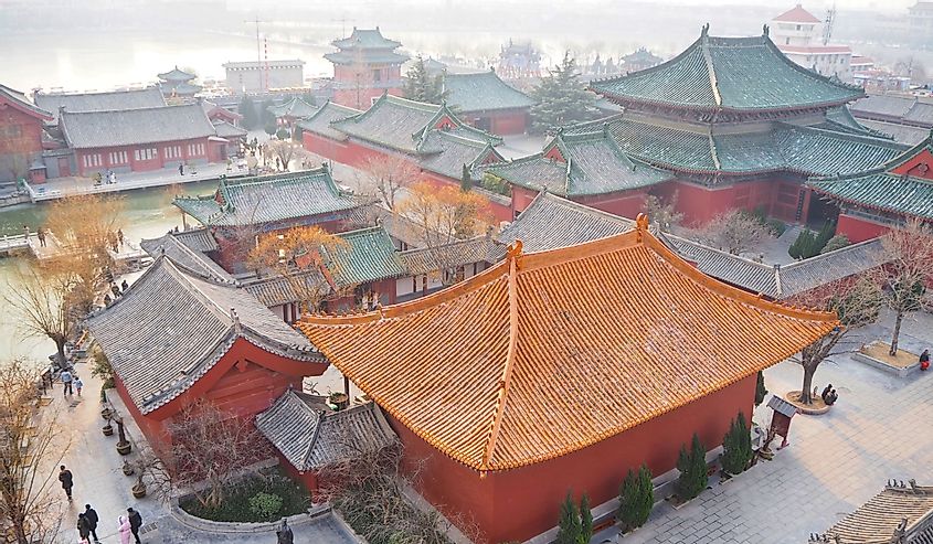 High view scenery of Kaifeng Fu (Yamen of ancient Kaifeng) or Bao Zheng's Ancestral Hall of Kaifeng (Kaifeng Mansion) in Henan, China