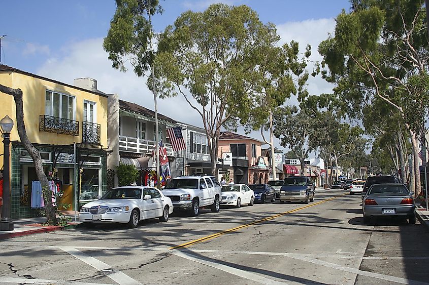 Street view in Balboa Island, California