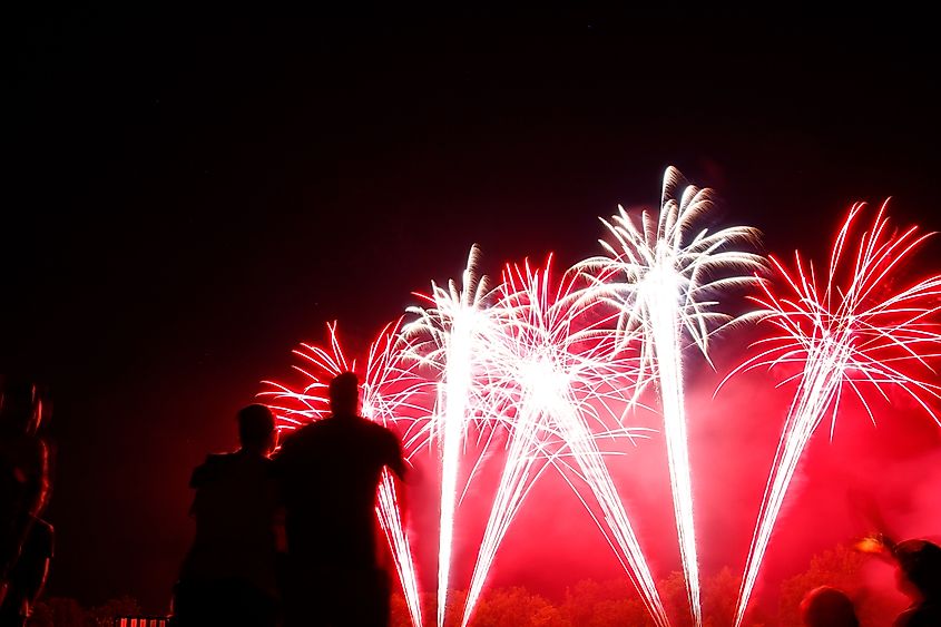 Fireworks display in Granville, Ohio.