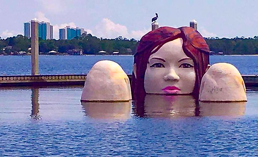 Lady in the lake in Elberta, Alabama. 