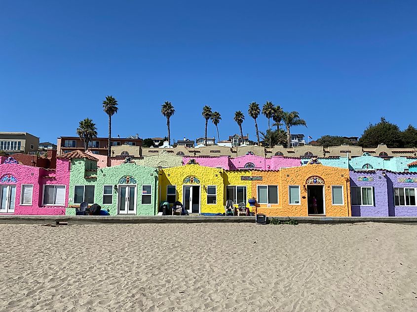 Brightly colored boutique accommodations right on the beach.