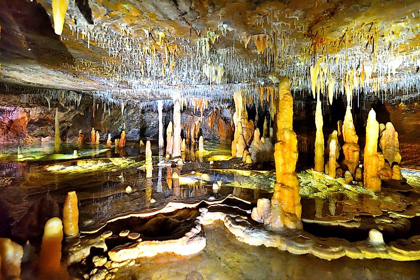 Inside the Buchan limestone caves.