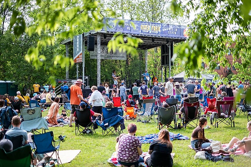 A River Park concert in Hillsborough, North Carolina.