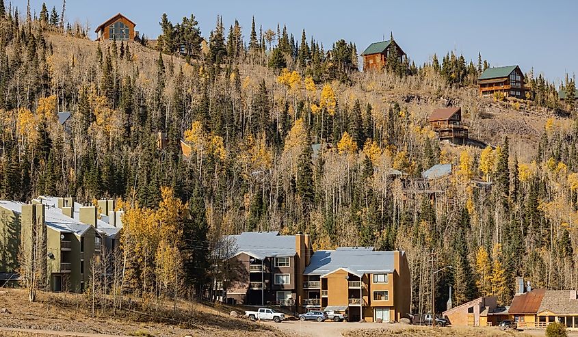 Sunny view of beautiful fall color around Brian Head, Utah.