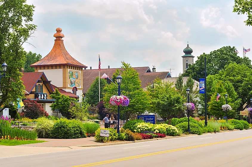 Main Street in Frankenmuth, Michigan.
