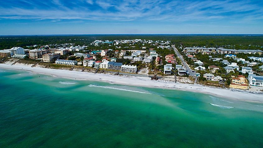 Overlooking Blue Mountain Beach Panorama in Florida