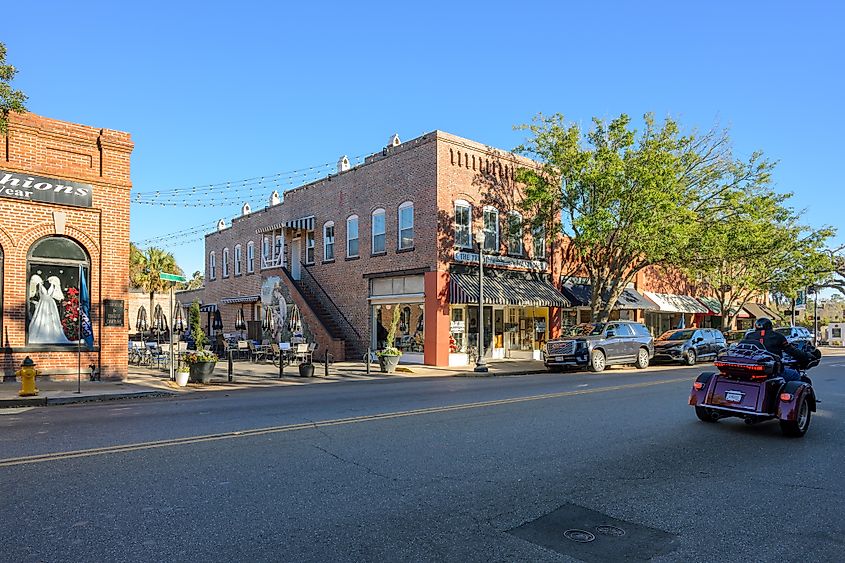 The historic Main Street through the small Southern town of Conway, South Carolina.