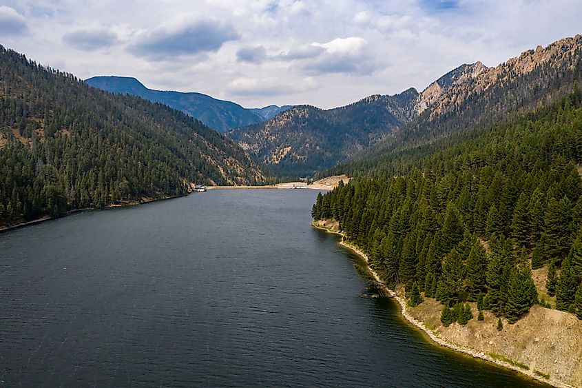 Hebgen Dam at Hebgen Lake, Montana.