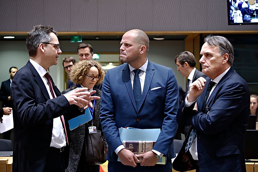 Theo Francken, Belgium’s State Secretary for Asylum and Migration, arrives for a Justice and Home Affairs Council meeting in Brussels, Belgium.