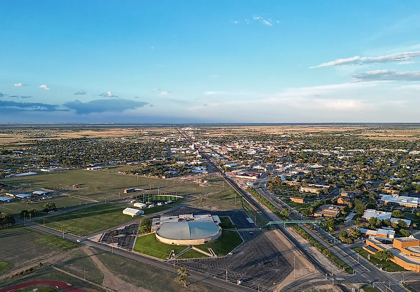 Aerial view of Portales, New Mexico.