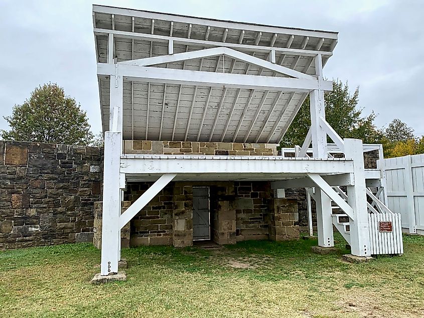 Gallows at Fort Smith National Historic Site in Fort Smith, Arkansas