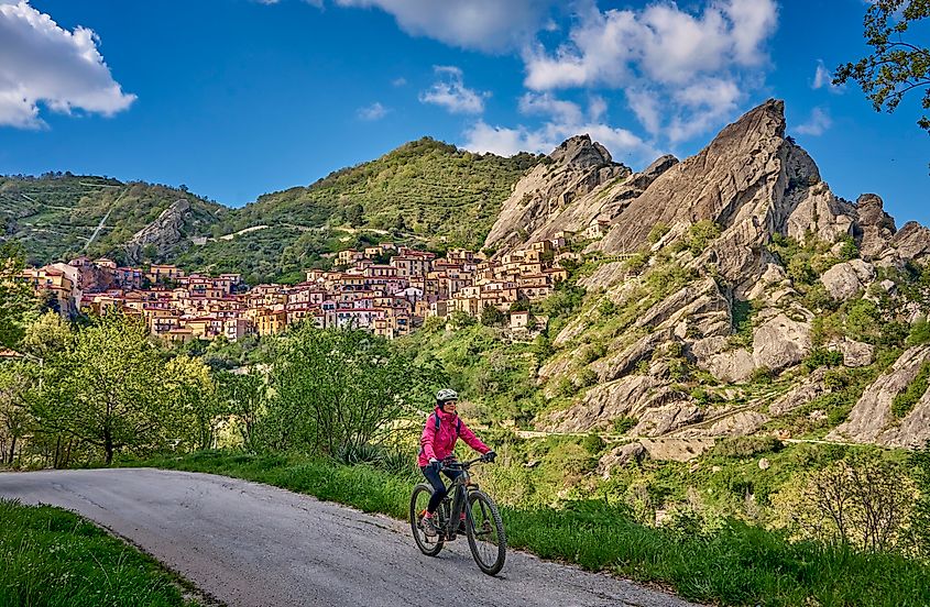A biking trail near Castelmezzano, Italy.