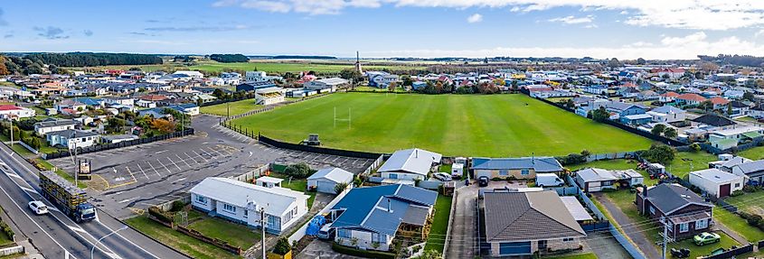 Panorama of Foxton Township in New Zealand