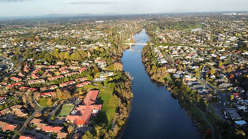 Aerial view of Hamilton, New Zealand