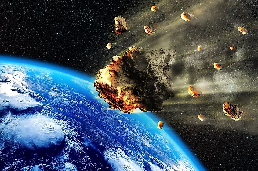 A Group of Meteorites Entering Earth's Atmosphere