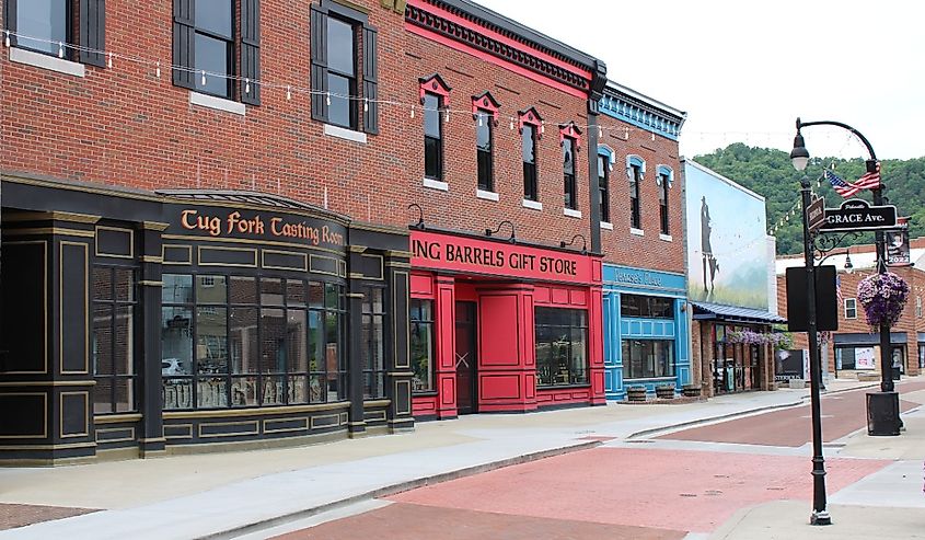 Downtown Pikeville, Kentucky located around the University of Pikeville. 