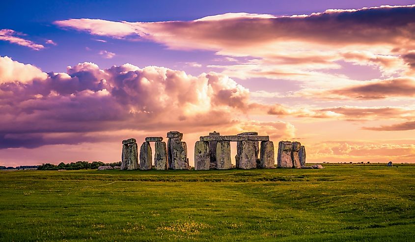 Stonehenge at sunset in England