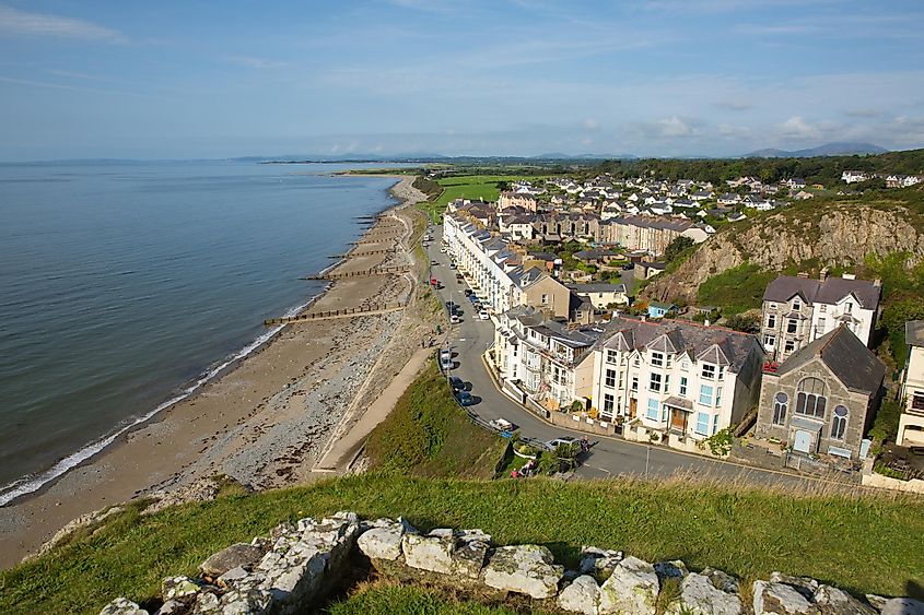 The historic coastal town of Criccieth on the shores of the Caernarfon Bay.