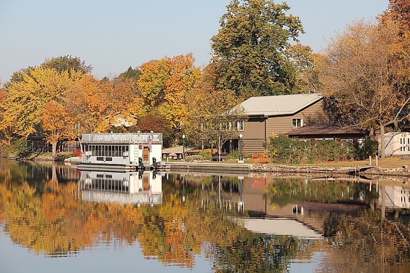 Beautiful fall foliage in Iowa City, Iowa,