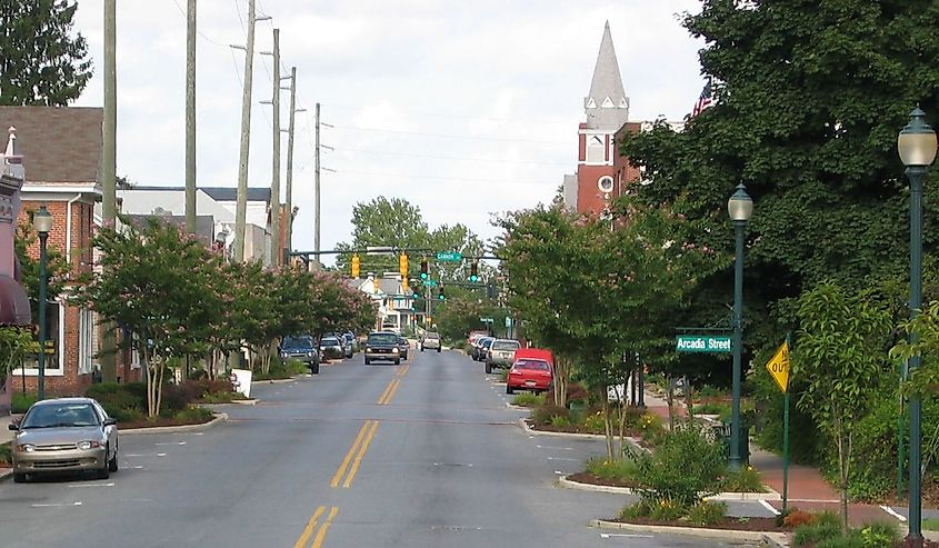 Streetview of Seaford, Delaware's High Street.