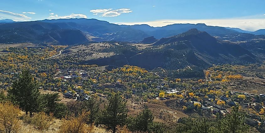 Aerial view of Lyons, Colorado.