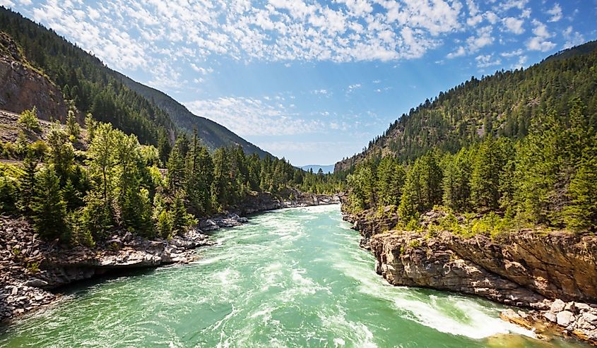 Beautiful Kootenai River in Montana, USA