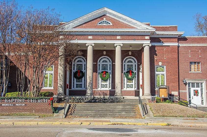The late 19th-century Clarksdale Baptist Church in Clarksdale, Mississippi