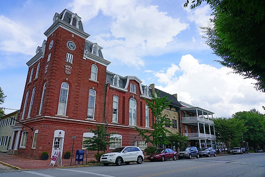 View of the historic town of Chestertown, Maryland.