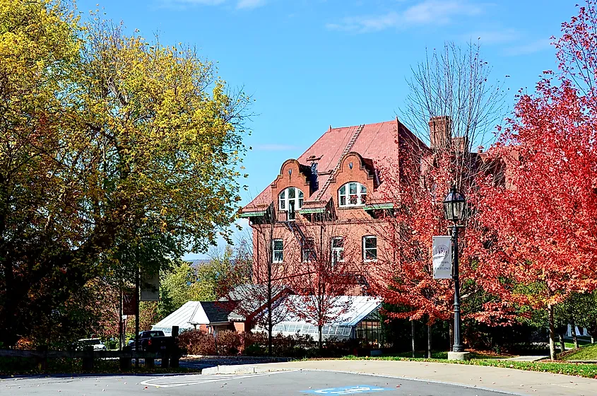 The buildings at the Wells College campus in Aurora, New York.