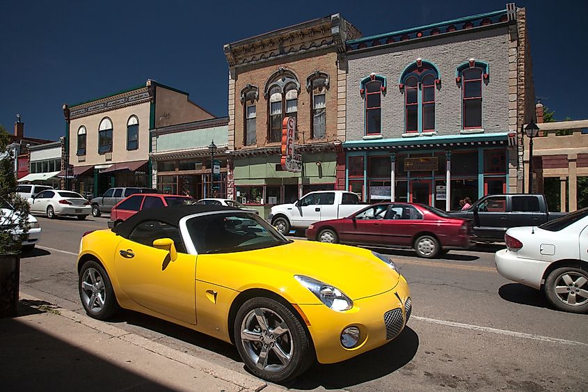 The charming downtown of Las Vegas, New Mexico.