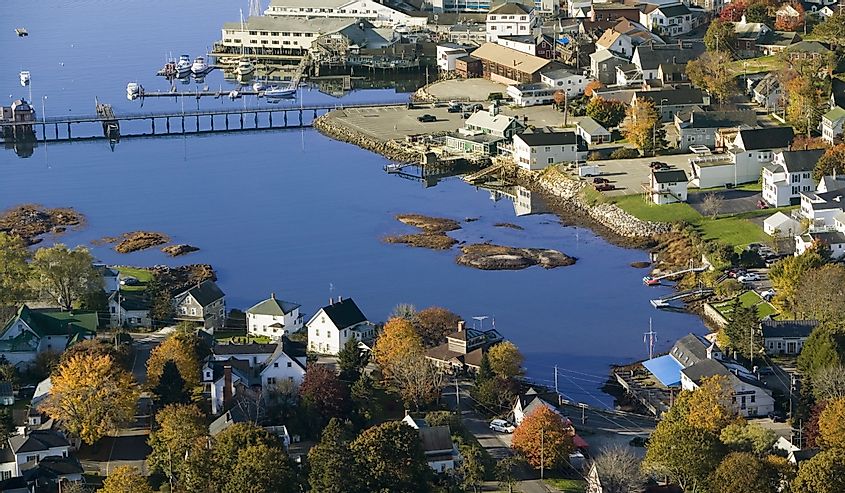 Boothbay Harbor on Maine coastline.