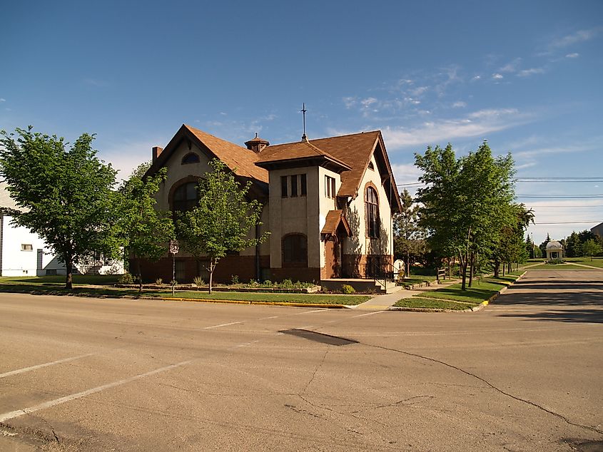 Street view in Jamestown, North Dakota.