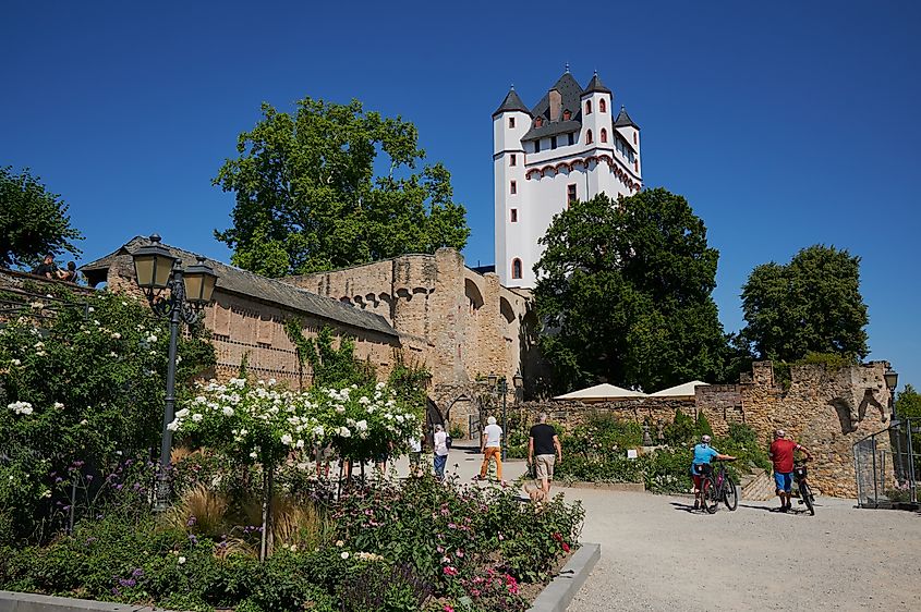 Eltville Castle Tower in the historic town of Eltville am Rhein, Rheingau region, Germany.