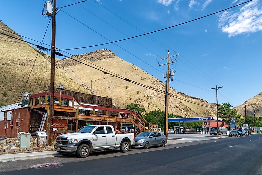 Main Street in downtown Riggins, Idaho