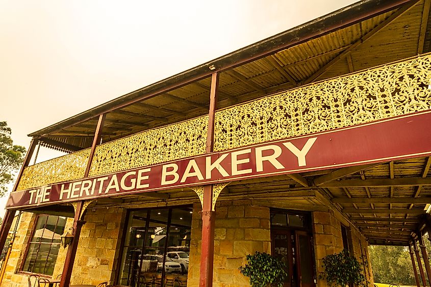 Detail of The Heritage Bakery house, built in 1870, Milton, NSW. 